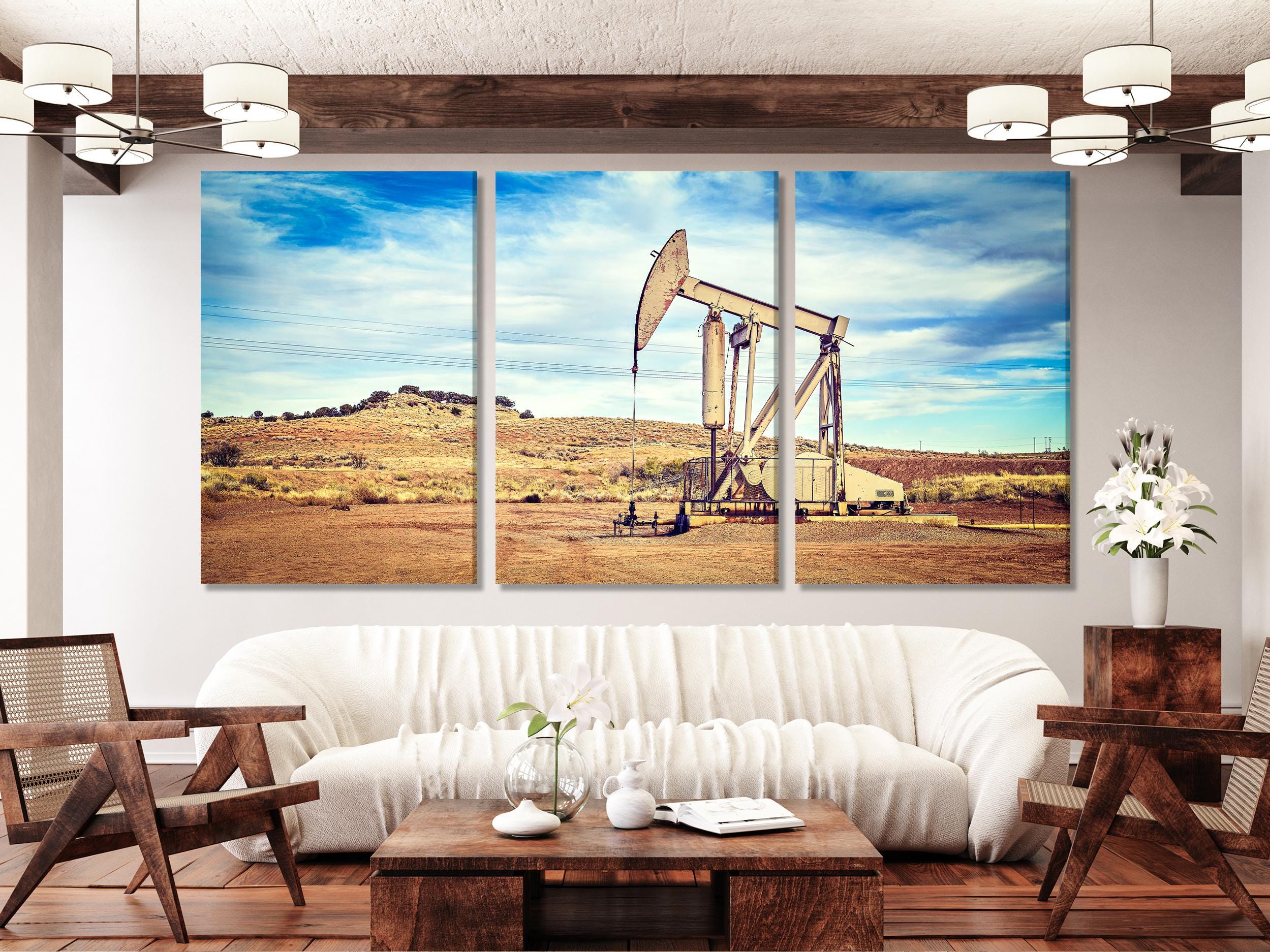 Oil Rig Wall Art Industrial Canvas Print Oil Pump Jack Artwork Petroleum Industry Decor Oilfield Worker Gift Energy Sector Wall Decor
