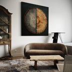 Farmhouse Wall Decor - Rustic Tree Ring Wall Art, Country House Style Wood Wall Art, Neutral Decor, Trunk Art Prints, Tree Ring Canvas Print