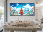Cello wandkunst landschap canvas print muziekinstrument kunstwerk muziekliefhebber cadeau cello decoratie slaapkamer muurdecoratie muzikant huis muurkunst