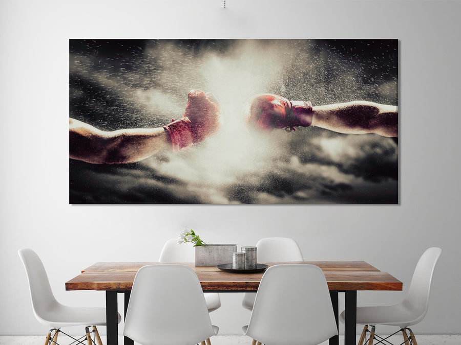 Boxing Gloves Canvas Print in XXL over dining area