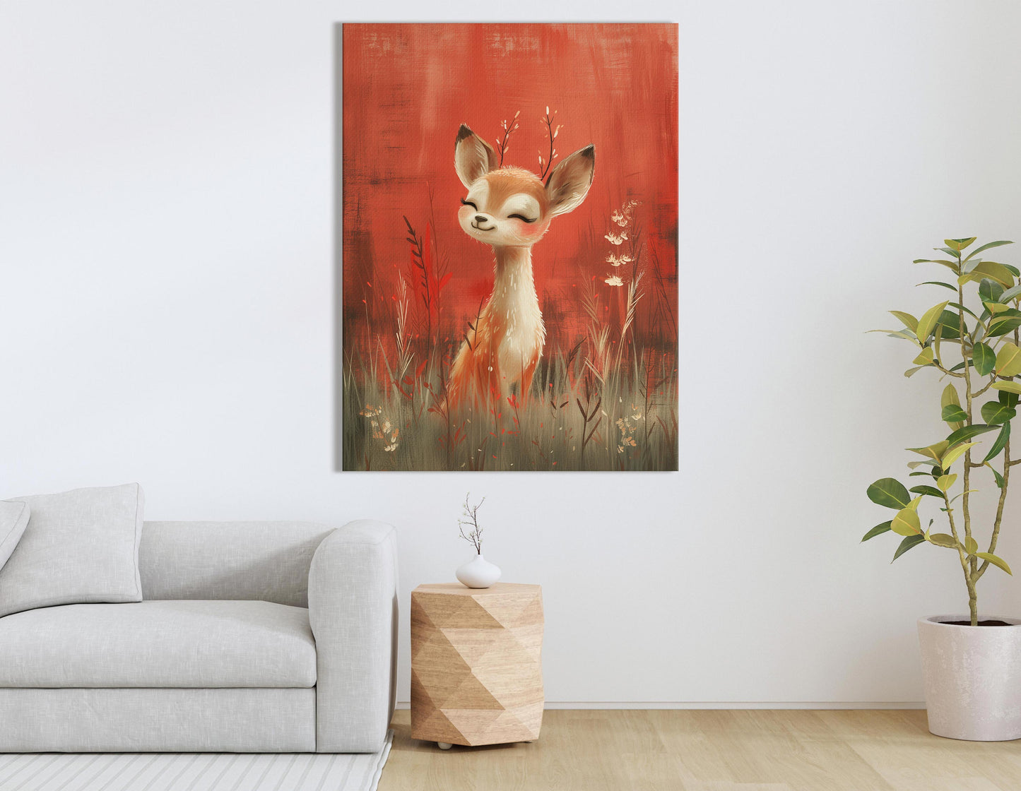 Smiling Deer Canvas Art