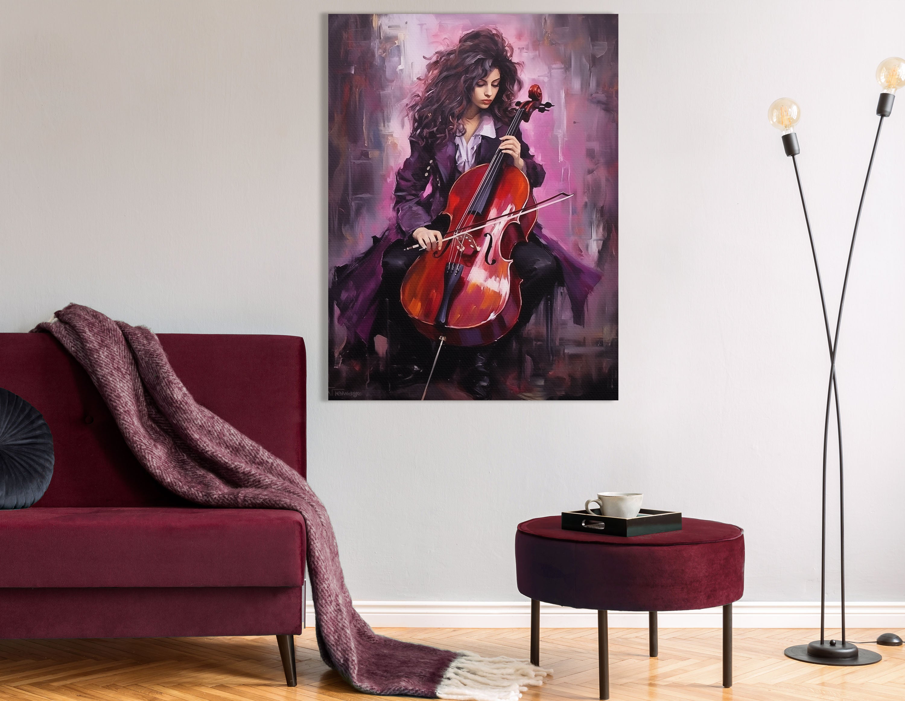 Cellist Portrait Wall Decor