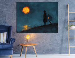 Cottage by the Nightfall Canvas Art