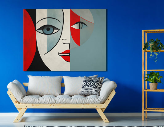 Abstract Split Face Wall Art