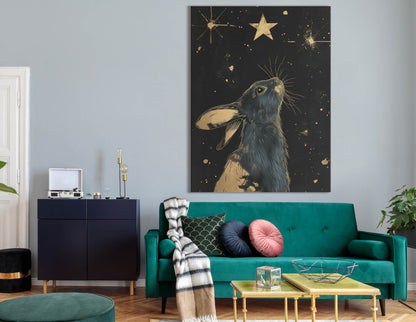 Star-Gazing Rabbit Painting