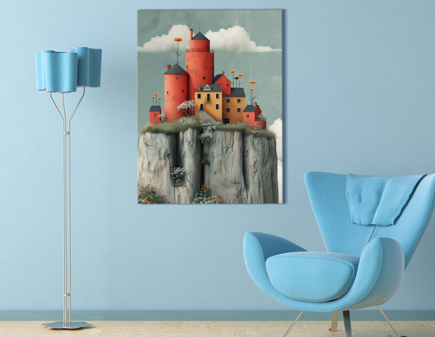 Fantasy Floral Castle Wall Decor