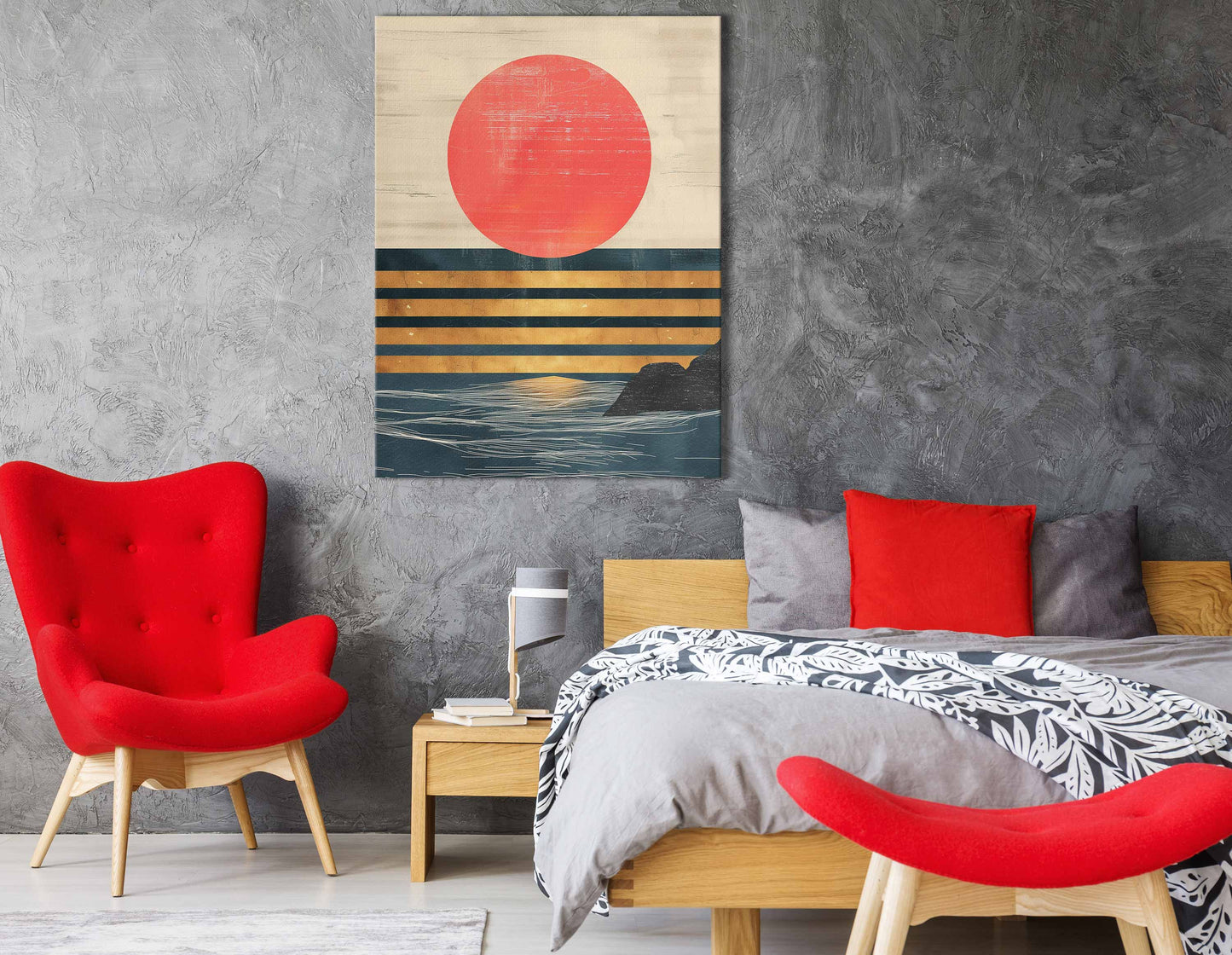 Golden Striped Wall Art