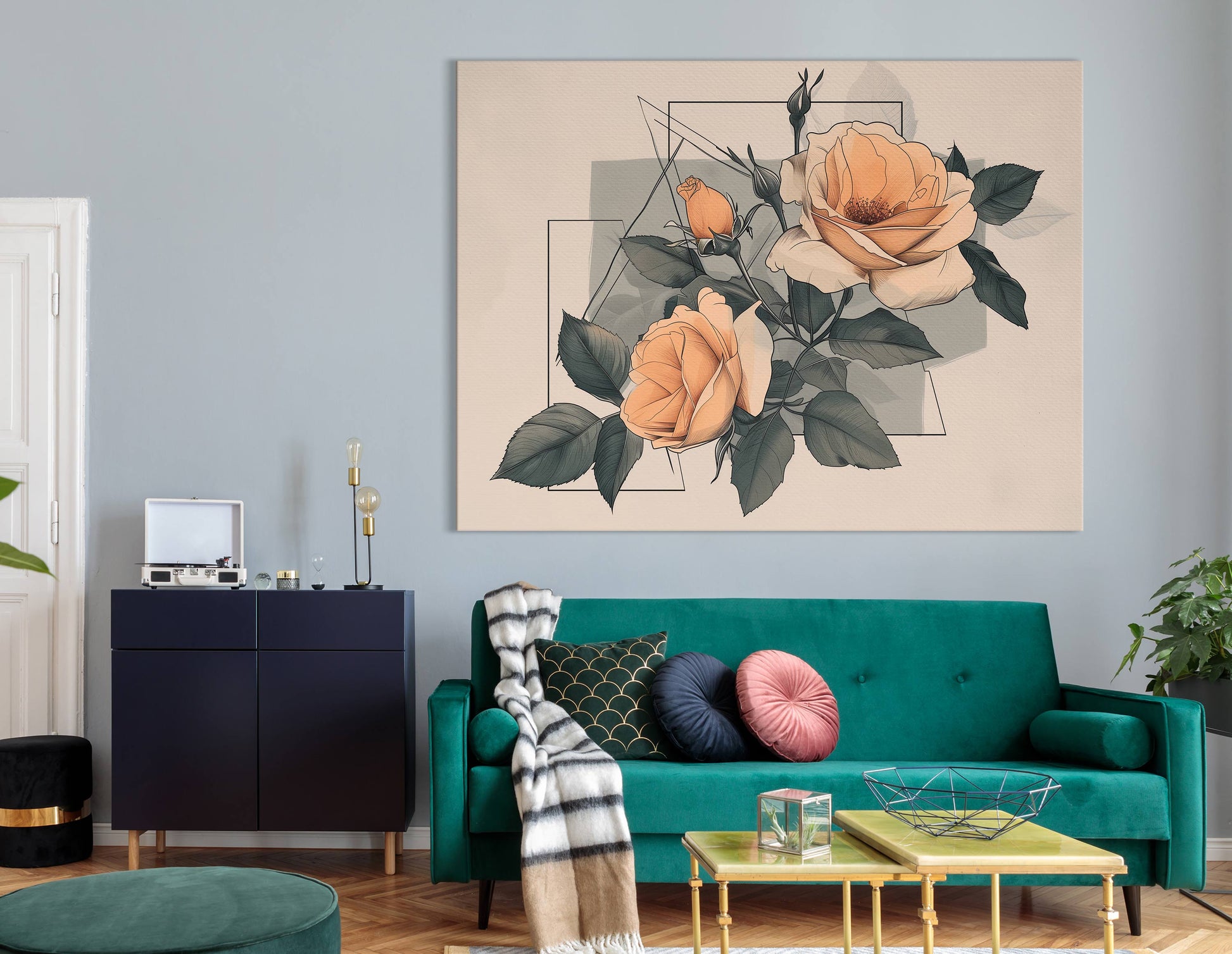 Sophisticated Floral Canvas Art