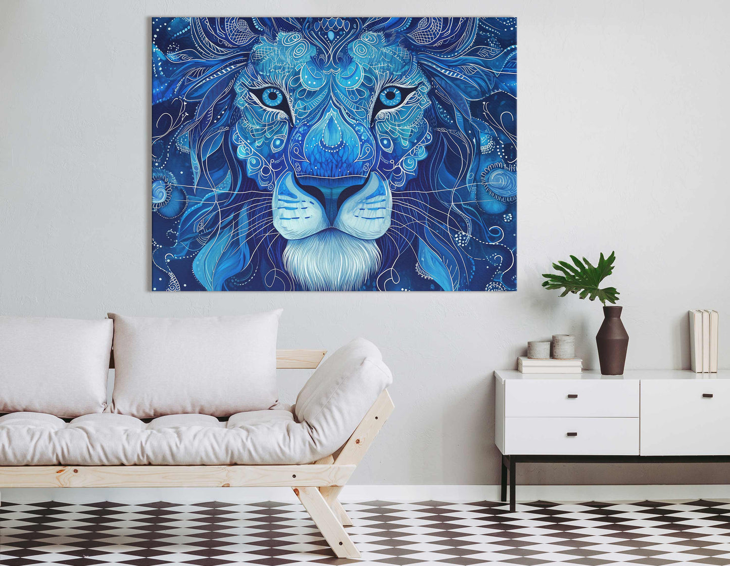 Blue Lion Wall Decor