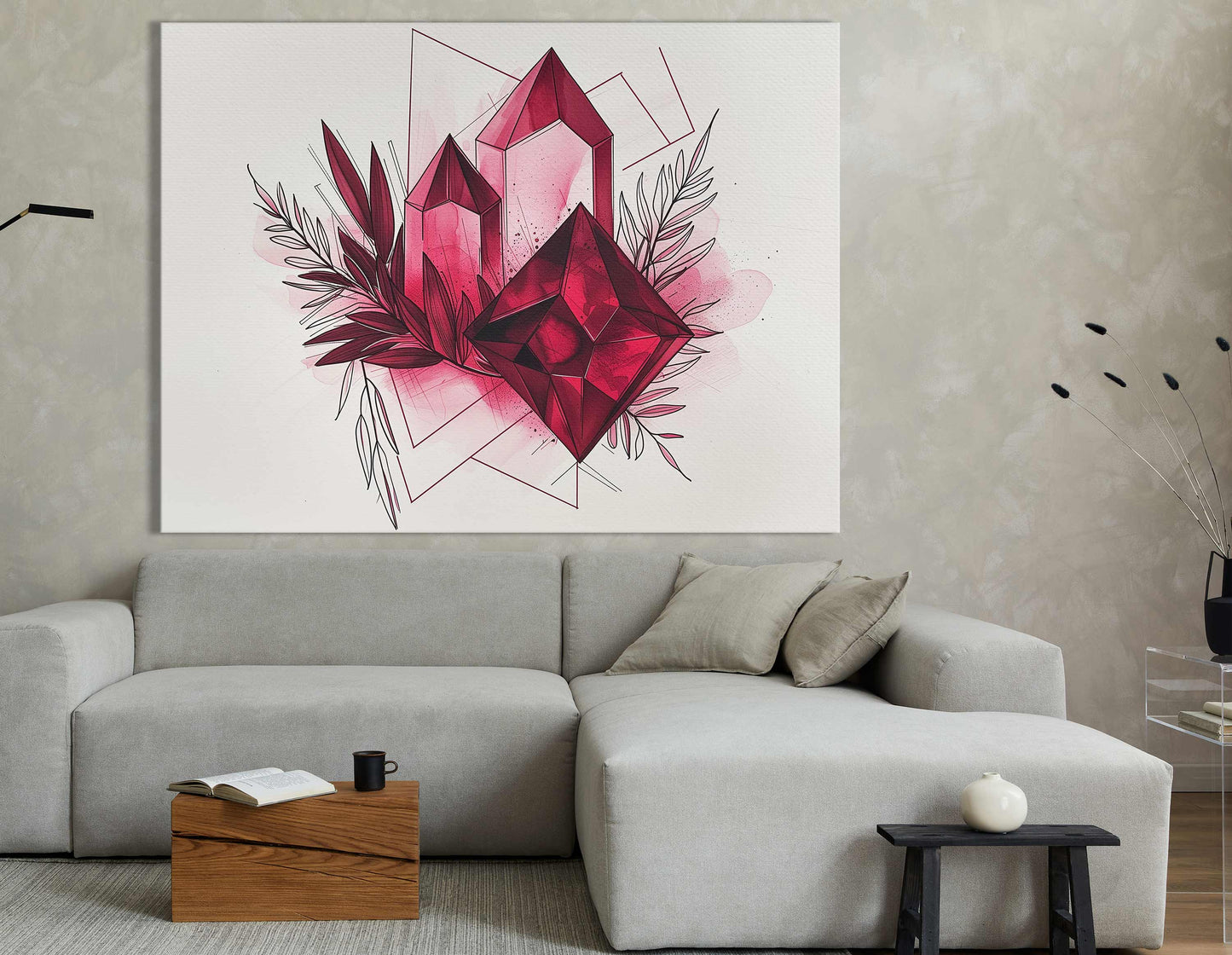 Pink Crystal Geometric - Canvas Print