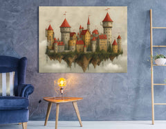 Castillo de fantasía medieval - Cuadro en lienzo