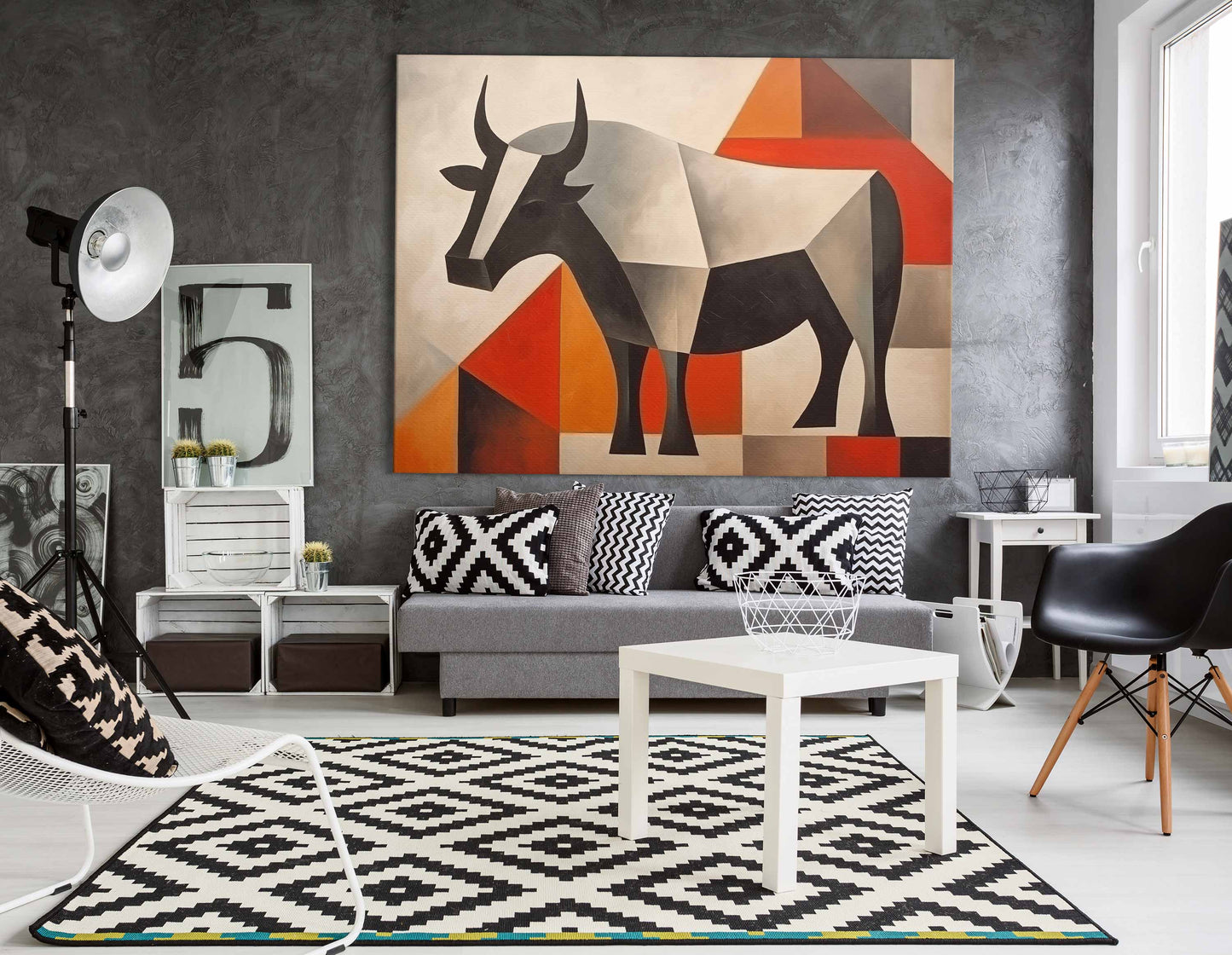 Contemporary Bull Wall Decor