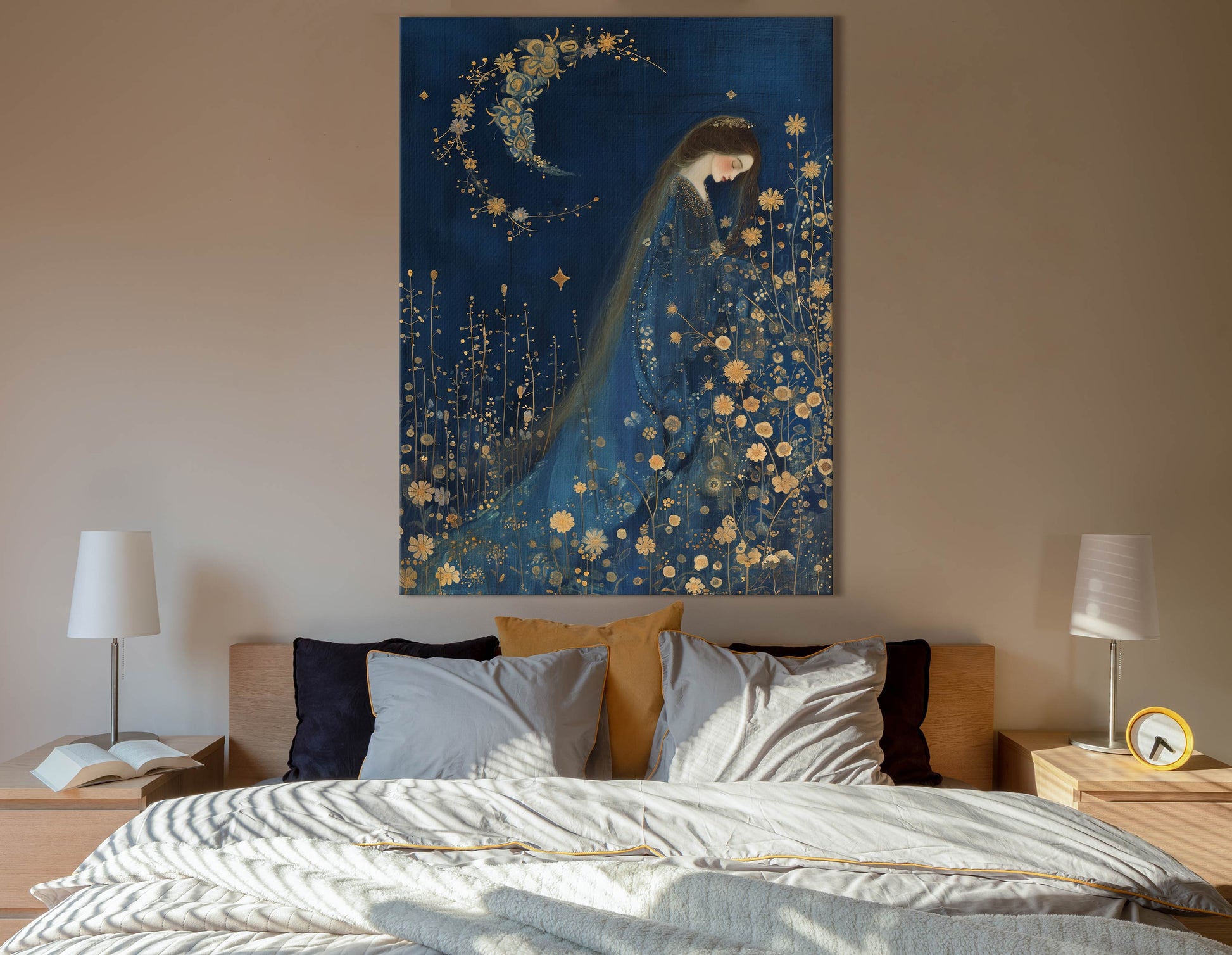 Mystical Lady in Celestial Gown Canvas Art