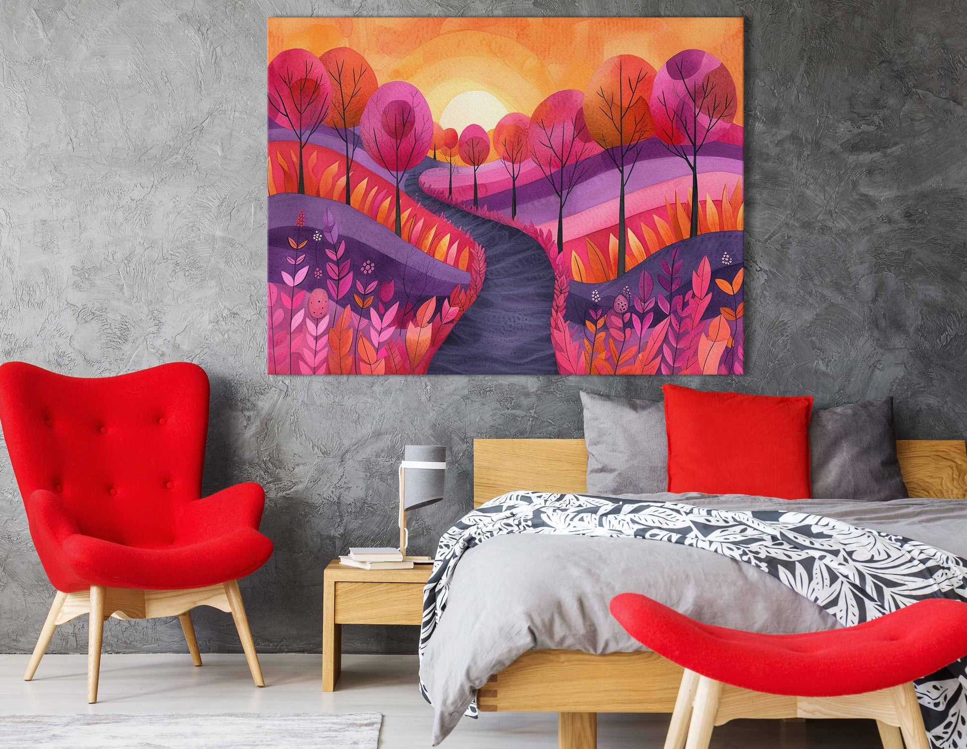 Whimsical Autumn Landscape Canvas print