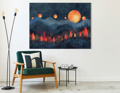 Magical Woodland Nighttime - Canvas Print