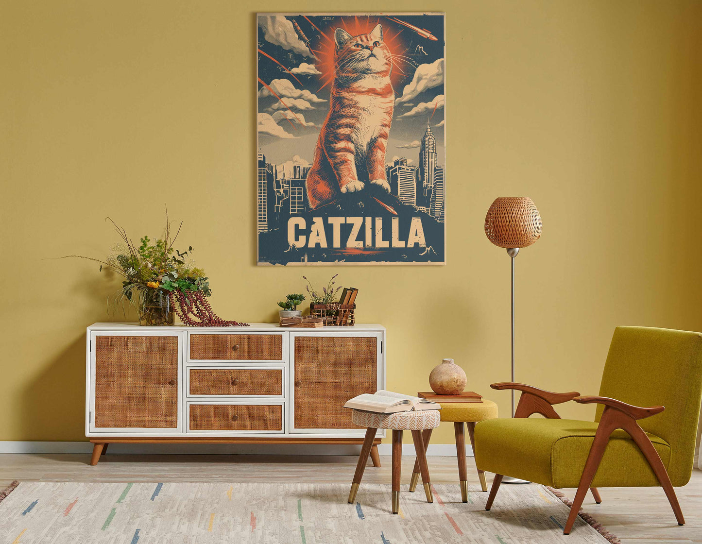 Nostalgic Catzilla Wall Decor