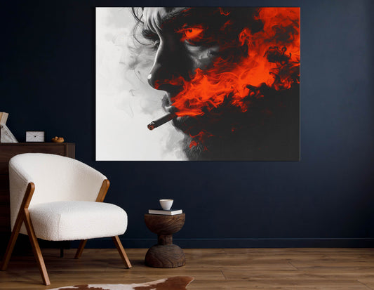 Dynamic Smoke and Ember Canvas Print 