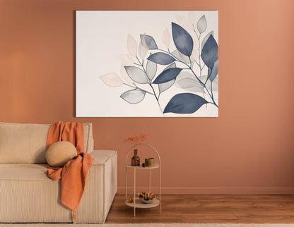 Blue and Beige Leaf Wall Decor