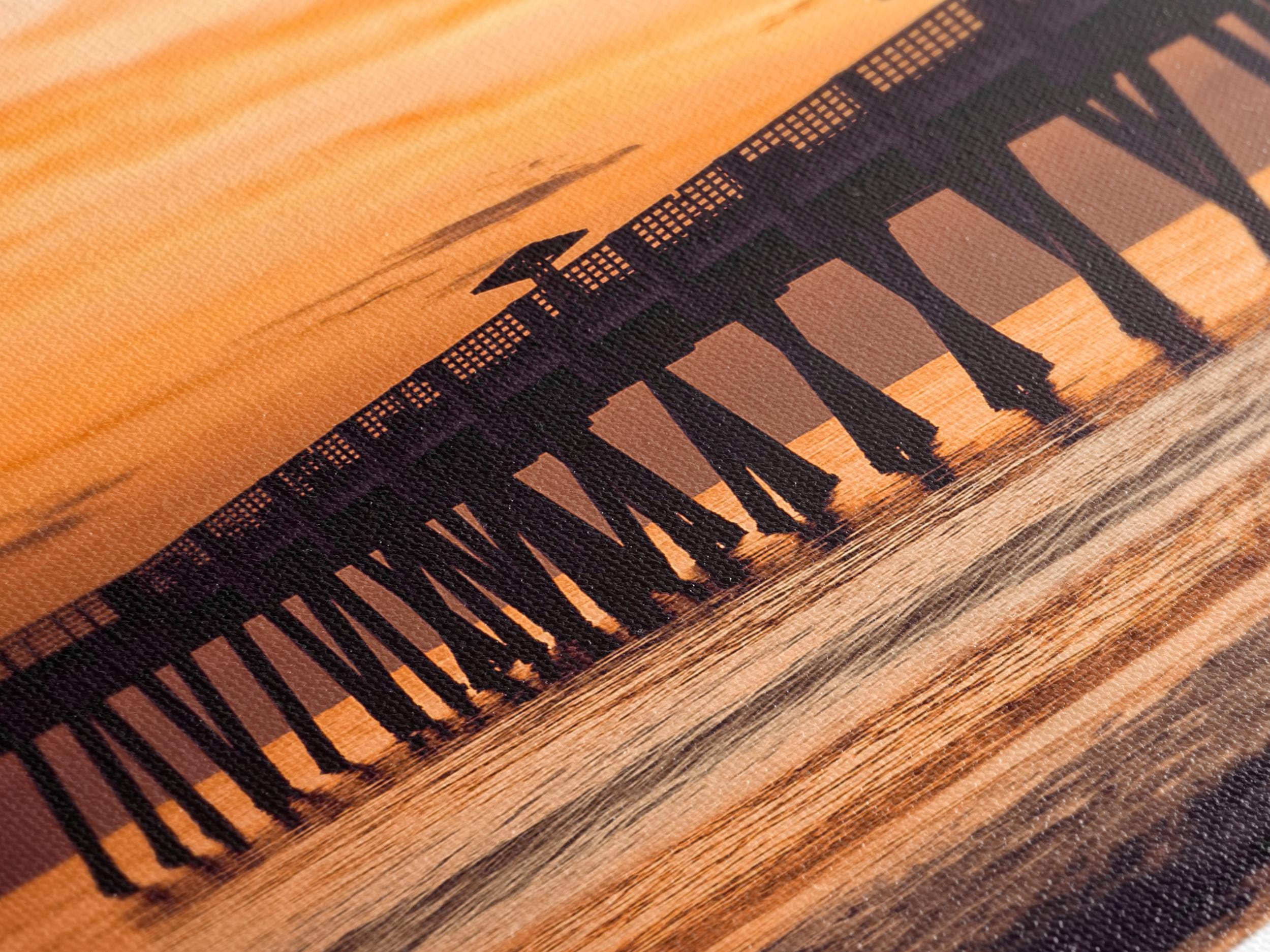 Jacksonville Wall Art - Fishing Pier Canvas Print, Large Coastal Wall Art, Sunset Ocean Artwork, Modern Beach Art Print, Sunrise Wall Decor