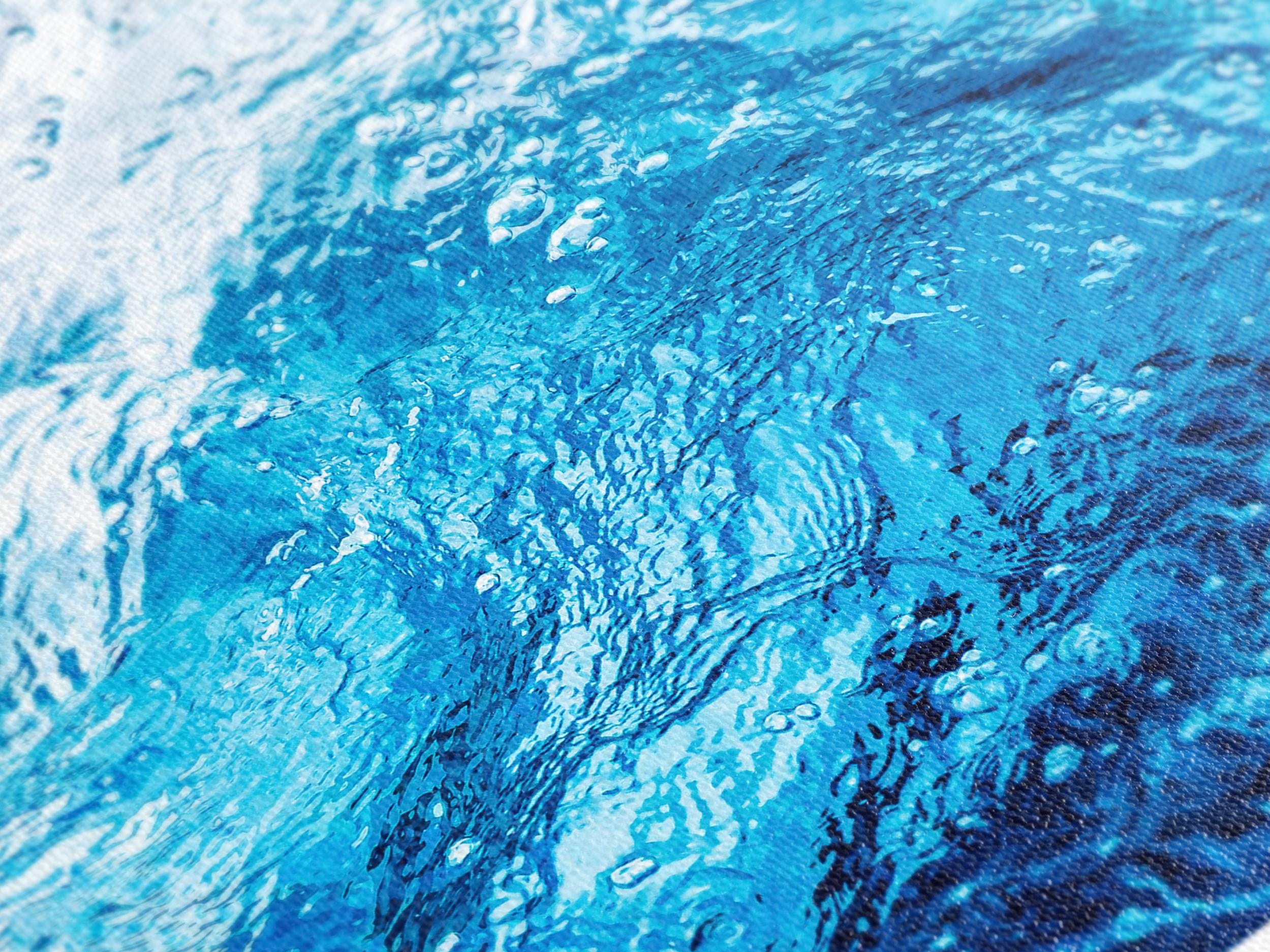 Abstract Ocean Artwork - Sea Waves Canvas Art, Navy Blue Abstract Art, Large Ocean Art Print, Modern Coastal Wall Art for Beach House Decor