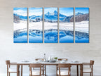 Snowy Mountain Wall Art - Large Winter Alps Canvas Print, Oversized Alpine Landscape  Wall Art, Snow Winter Canvas Art Ski Resort Wall Decor