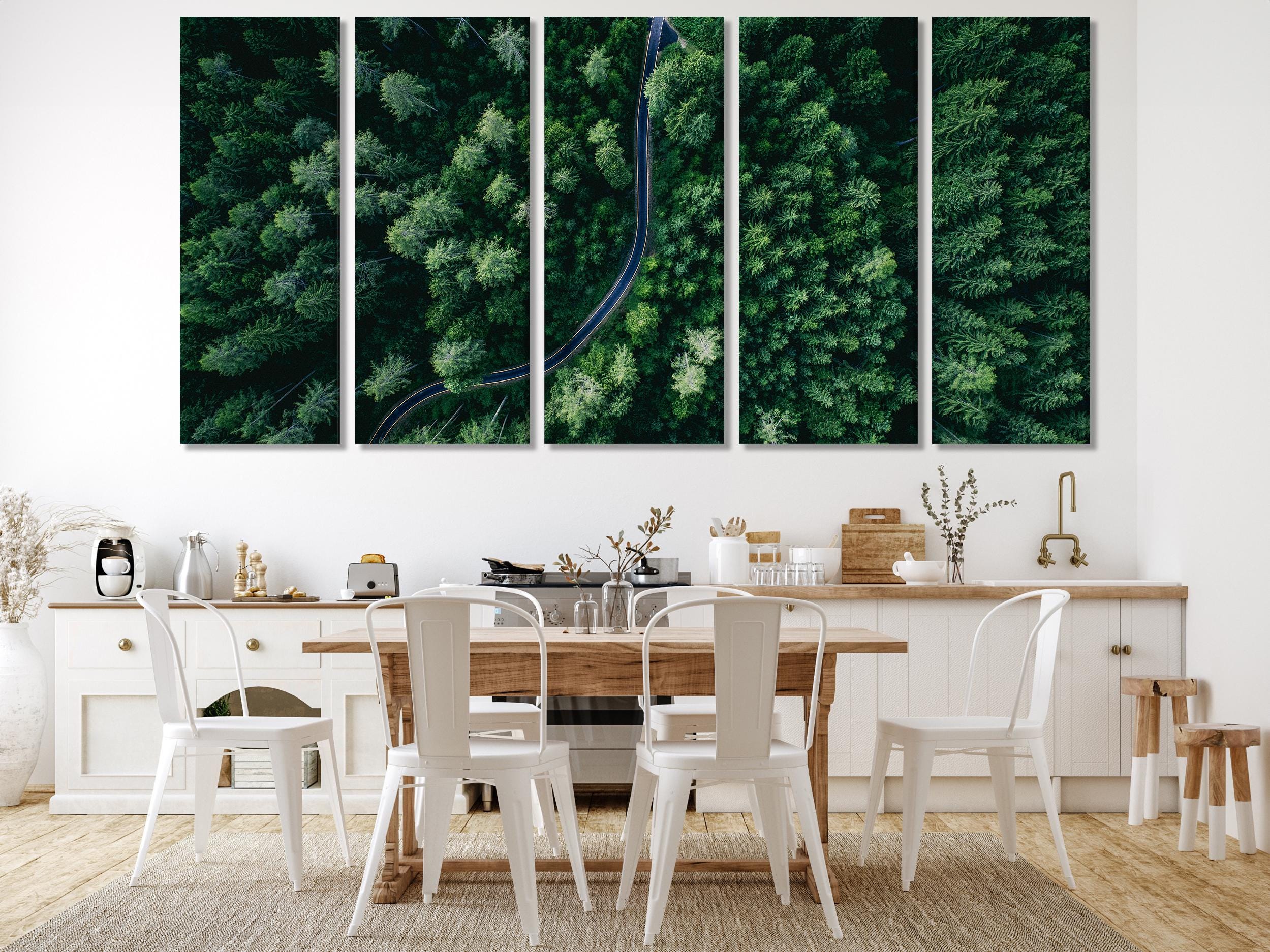 Aerial Forest Wall Art - Large Green Nature Wall Decor, Modern Farmhouse Wall Decor, Country House Green Decor, Forest Canvas Print for Home