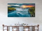 Godafoss Print Waterfall Canvas Art Iceland Nature Wall Art Oversized Waterfall Painting Landscape Artwork Iceland Art Print Home Wall Decor