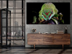 Großer Gecko-Nahaufnahme-Leinwanddruck, Madagascariensis Gecko-Wandkunst, übergroßes exotisches Wildtier-Kunstwerk für moderne Naturdekoration für Tierhandlungen