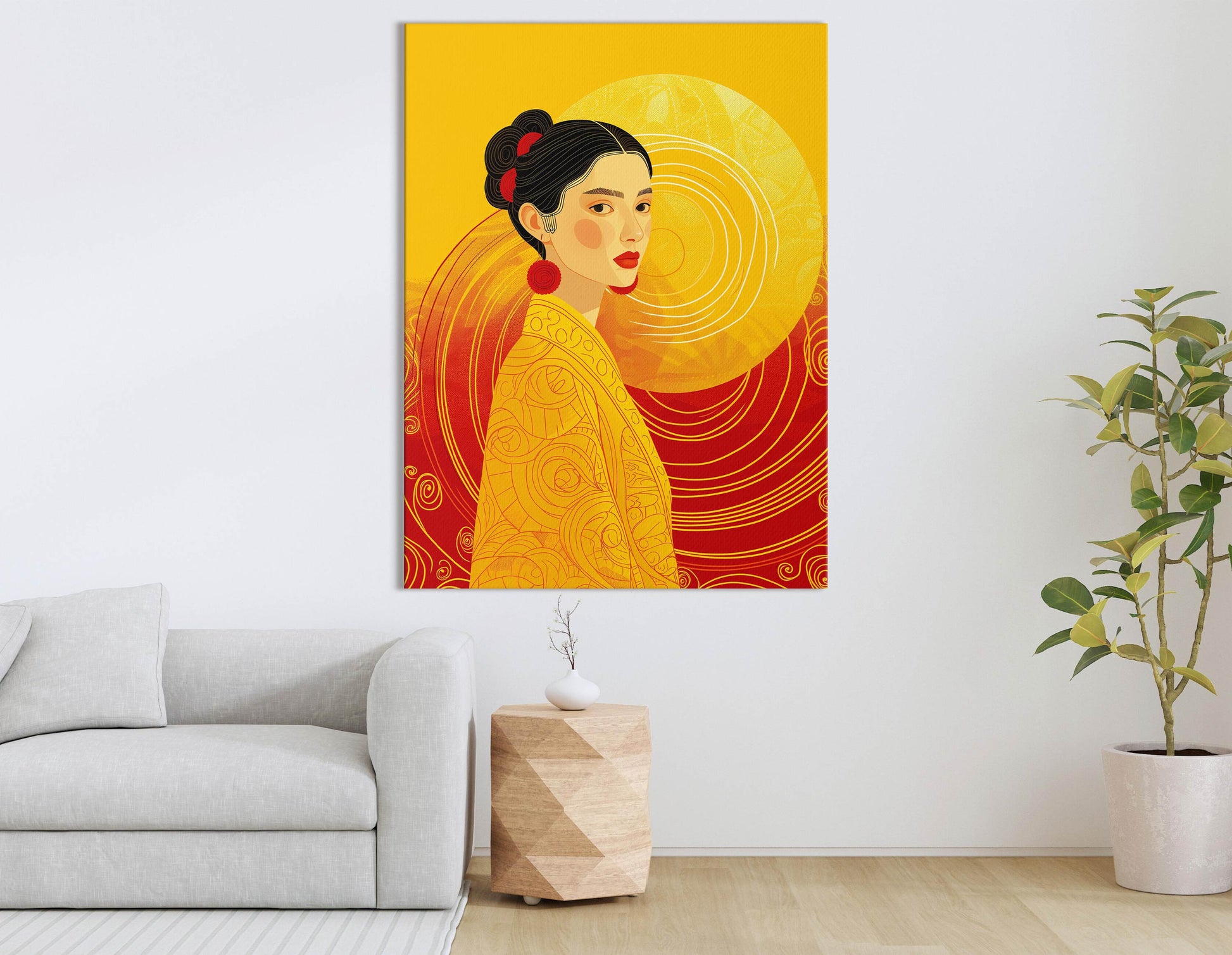 Striking Lady Profile Canvas Art