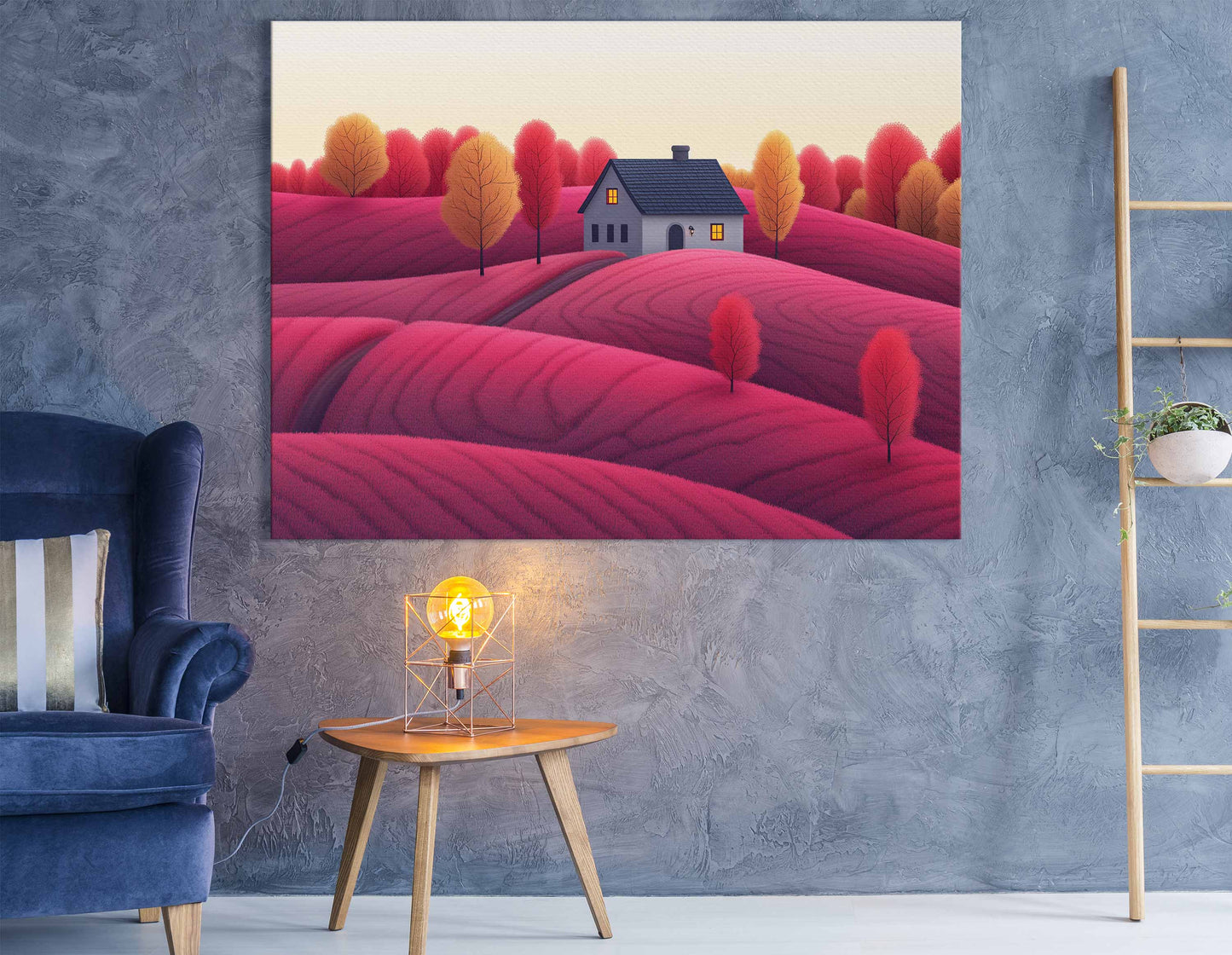 Twilight Glow Over Pink Fields - Canvas Print