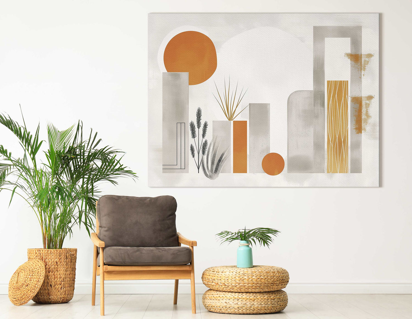 Earthy Geometric Canvas Art