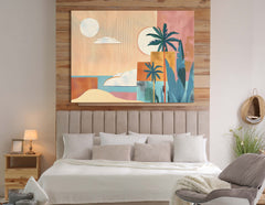 Pastel Beach Sunset Canvas Art