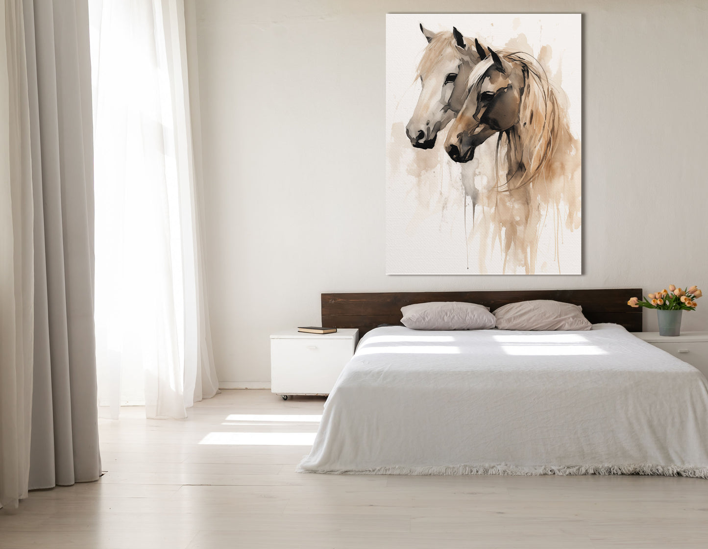 Minimalist Equine Love - Canvas Print