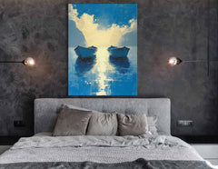 Serene Waterscape with Boats - Canvas Print
