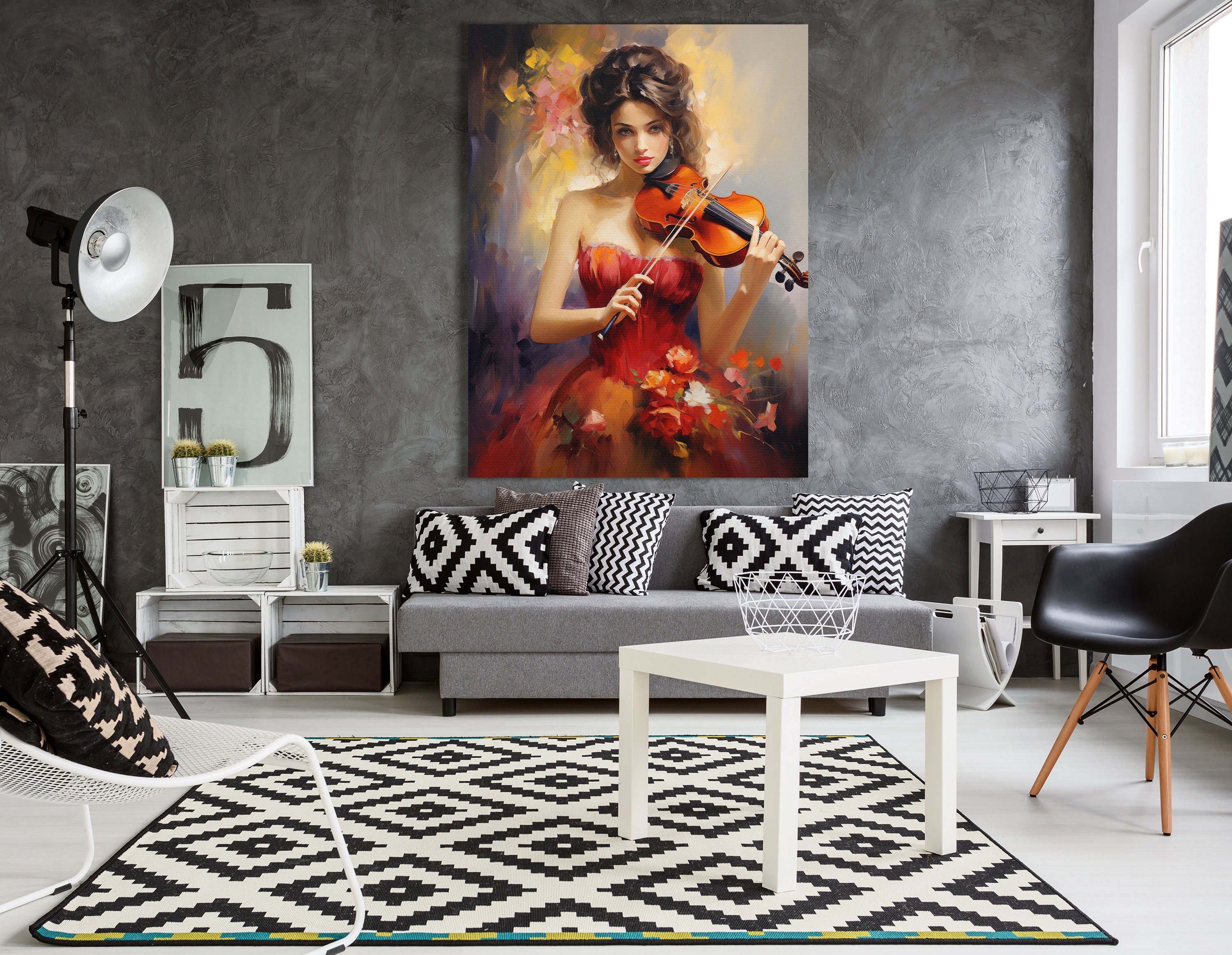 Musician in Red Wall Decor