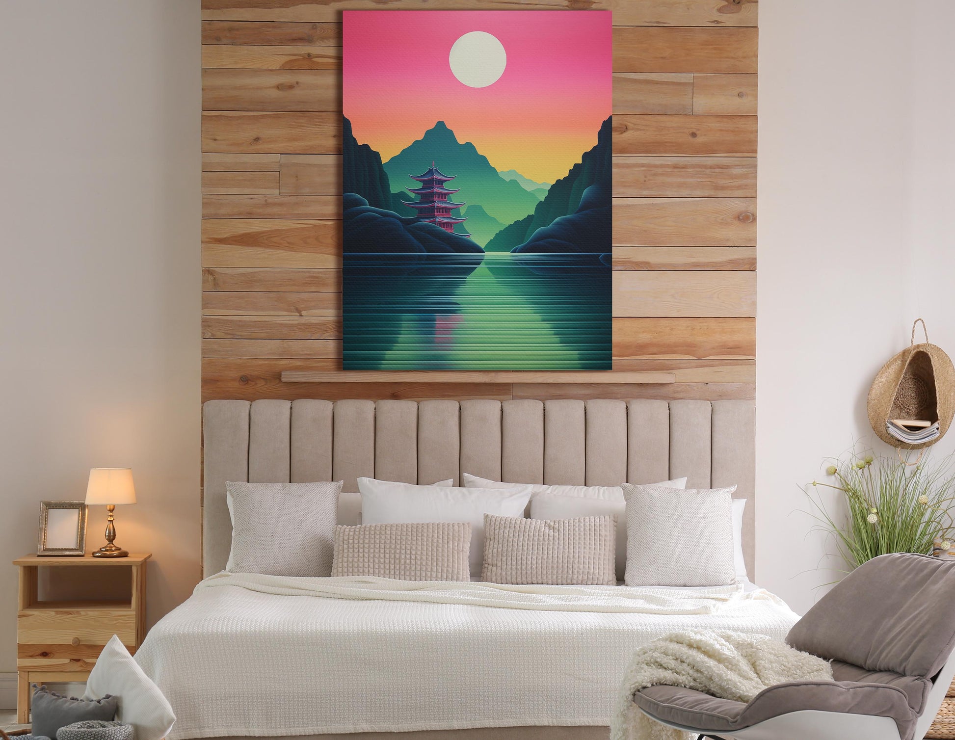 Pagoda Sunset Wall Art