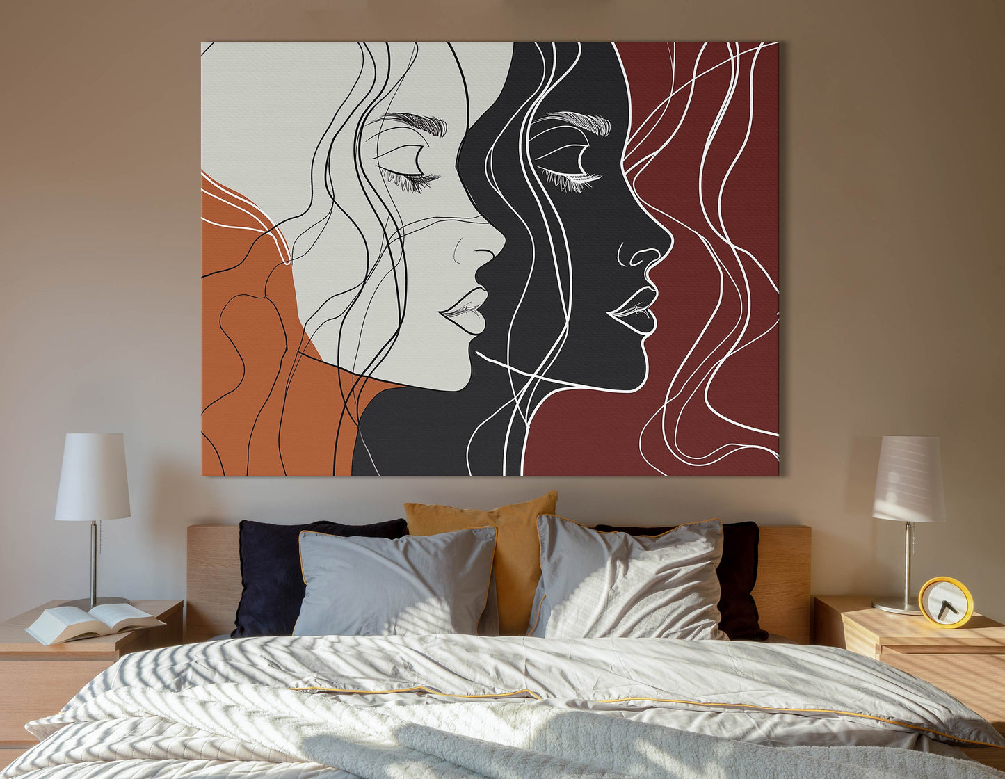 Modern Line Art Duo - Canvas Print