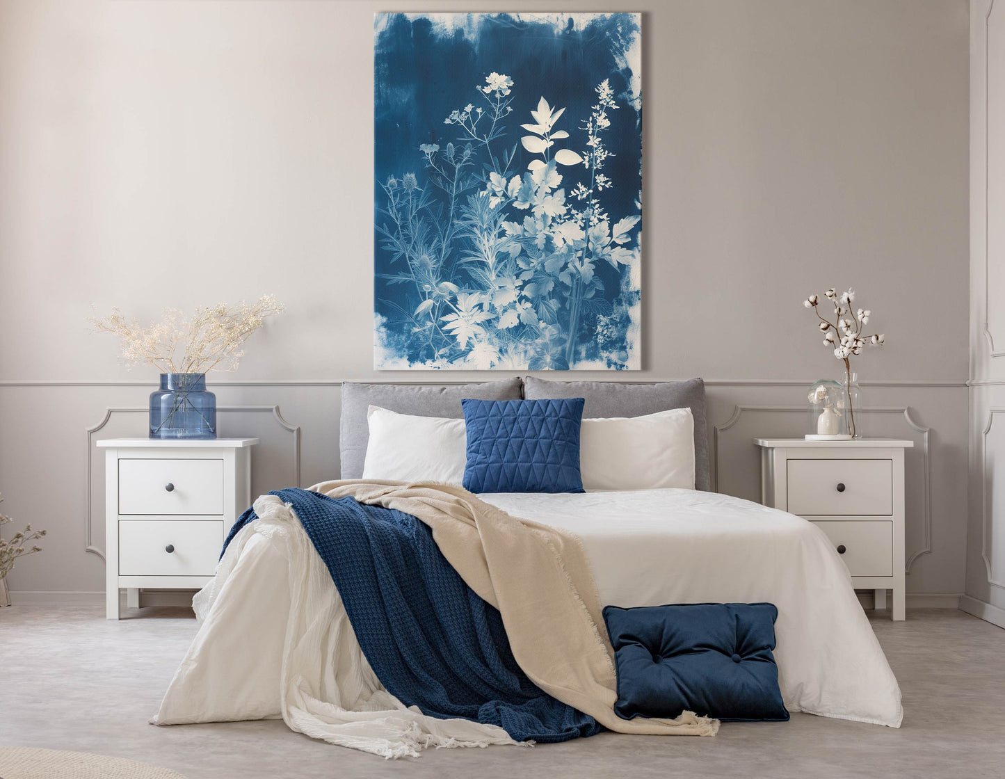 Botanical Cyanotype Canvas Print