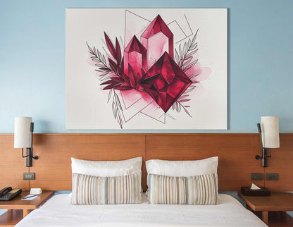 Pink Crystal Geometric - Canvas Print