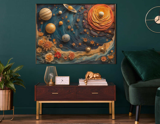 Floral Solar System Canvas Print