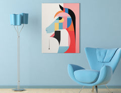 Contemporary Geometric Horse Silhouette - Canvas Print