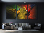 Kleurrijke Ara-muurkunst, Ara-papegaai canvasprint, extra groot tropisch vogelkunstwerk, exotisch canvas voor levendige dierenwinkelmuurdecoratie
