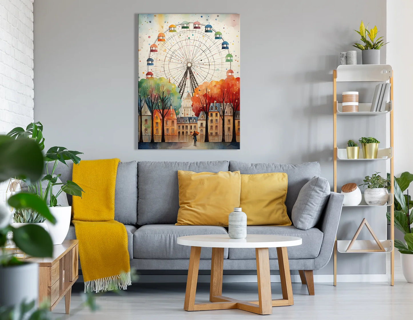 A Day in Paris Under the Ferris Wheel - Canvas Print