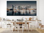 Singapore Wall Art - Groot canvas print van Singapore stadsgezicht, moderne skyline muurkunst, Singapore wanddecoratie, meerdelige Singapore wanddecoratie