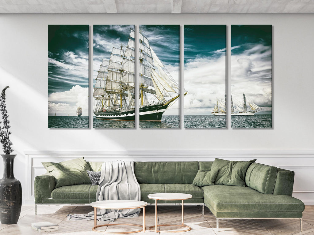 Segelschiff Leinwanddruck – Maritime Wandkunst – Maritimes Leinwandbild – Großsegler Ozean Druck – Segelschiff Wanddekoration – Maritime Kunst