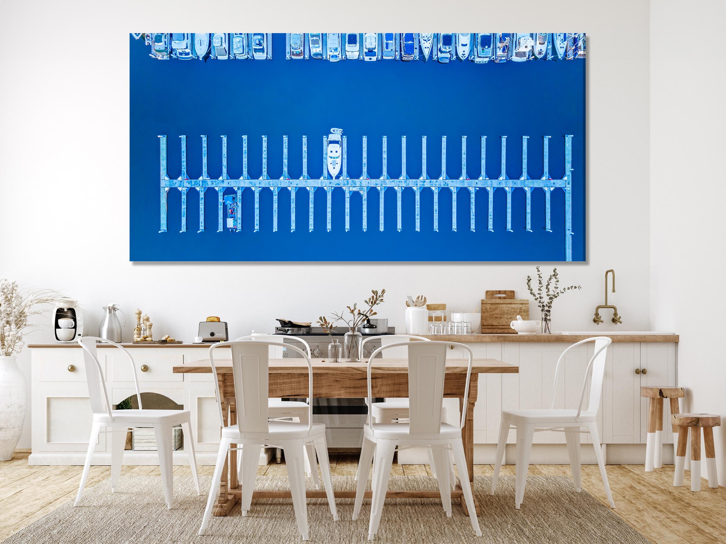 San Diego Marina Canvas Print, Large Aerial View Wall Art, Coastal Nautical Artwork, Modern Harbor Art Print, Ocean Wall Decor for Office