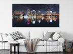 Orlando Lake Eola at Night Canvas Print, Downtown Skyline Wall Art, XXL Orlando Cityscape, Office Buildings Art, Large Florida Wall Art
