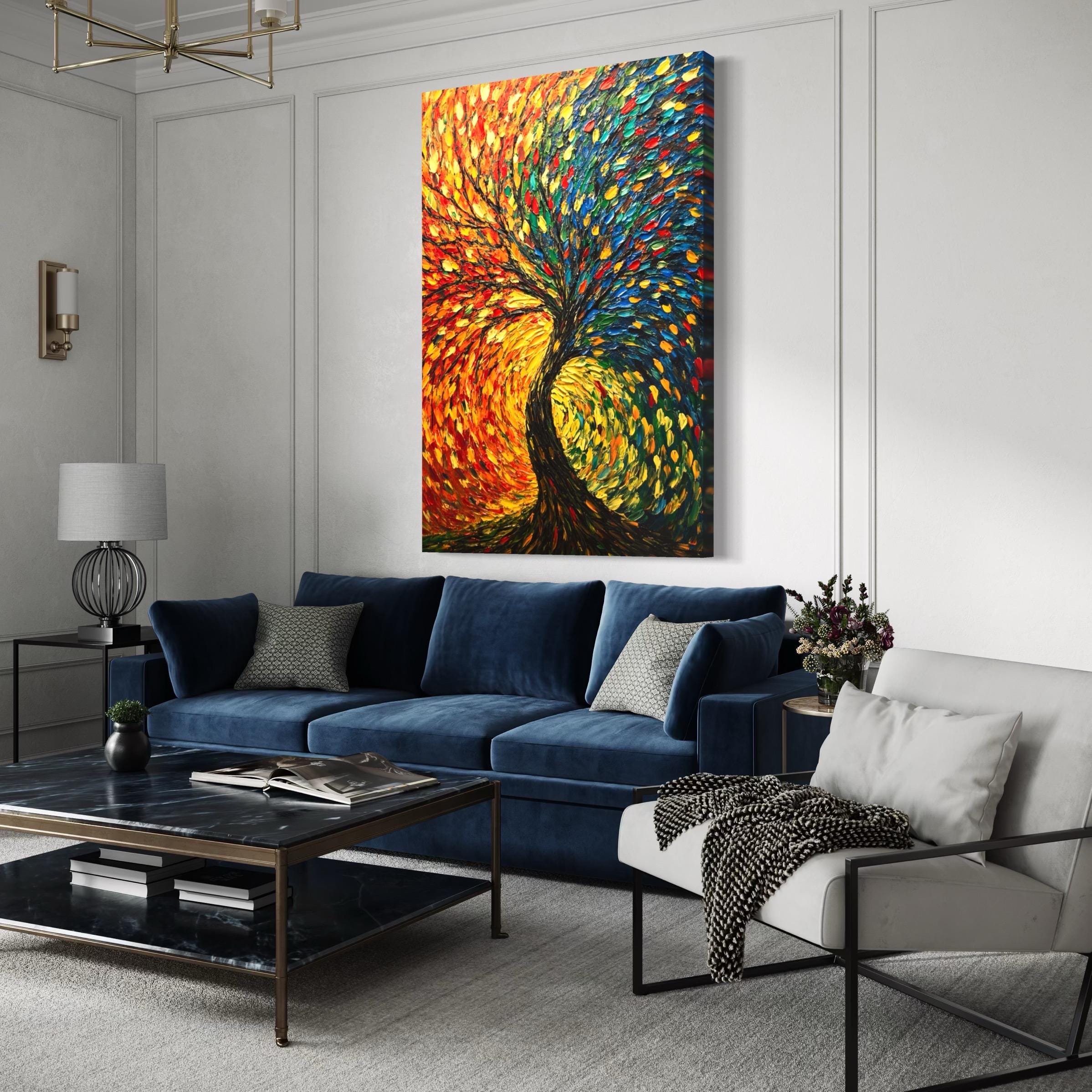 Colorful Tree Canvas Art - Abstract Tree of Life Print, Abstract Tree Wall Art, Modern Abstract Art, Contemporary Wall Decor, Abstract Gift