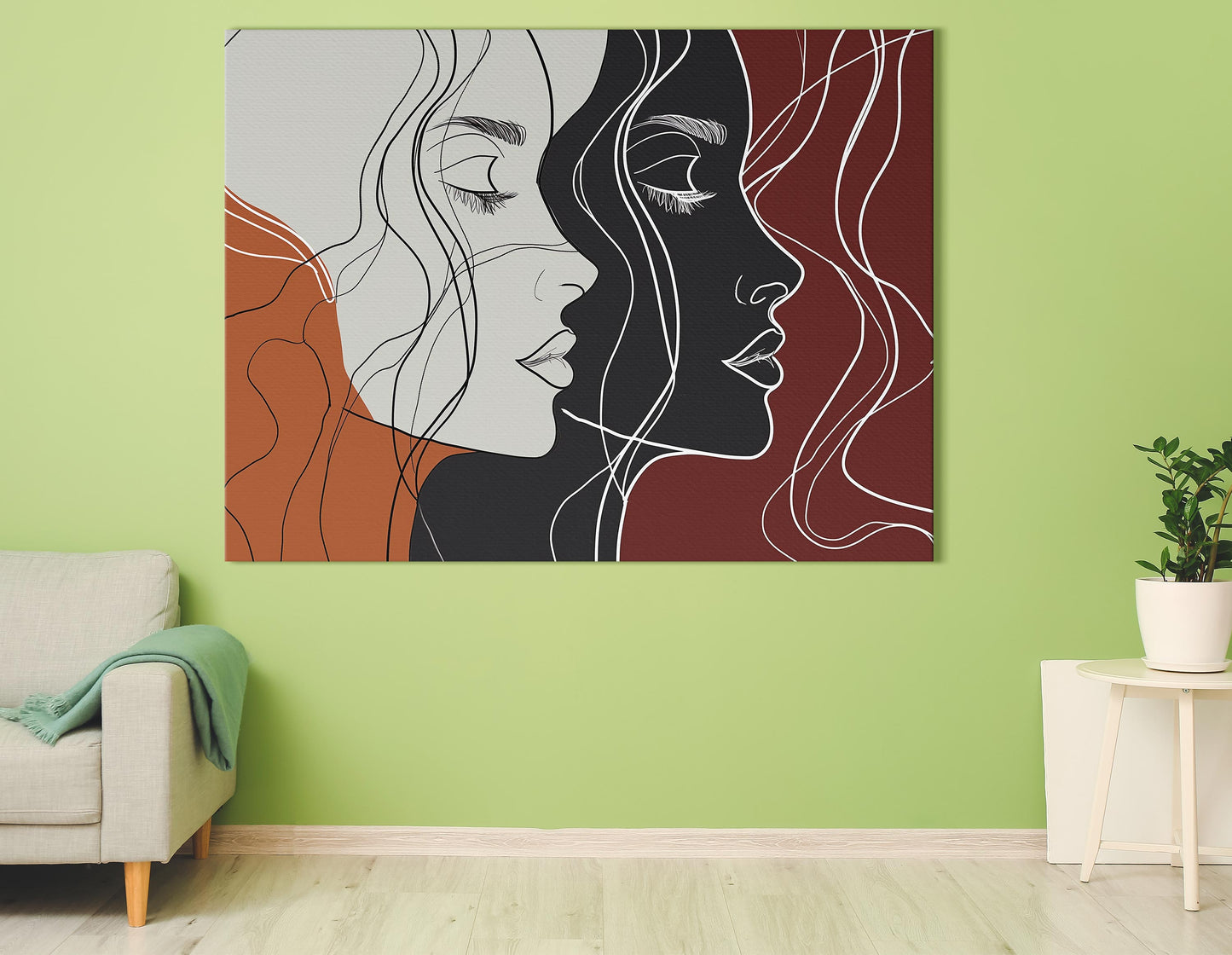 Modern Line Art Duo - Canvas Print