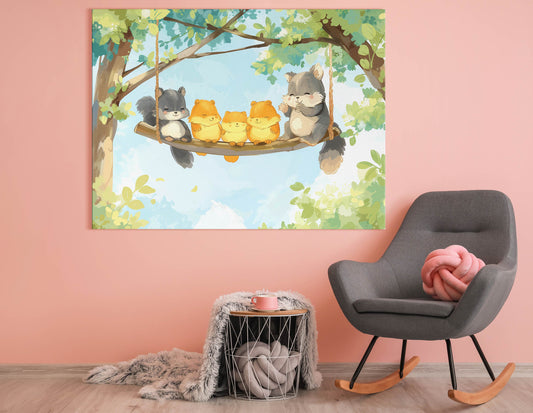 Baby Squirrels Wall Art 